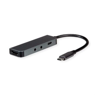 Roline ROLINE dockingstation Type C, 4K HDMI , 2x 3,5mm Audio (TRRS + TRS)