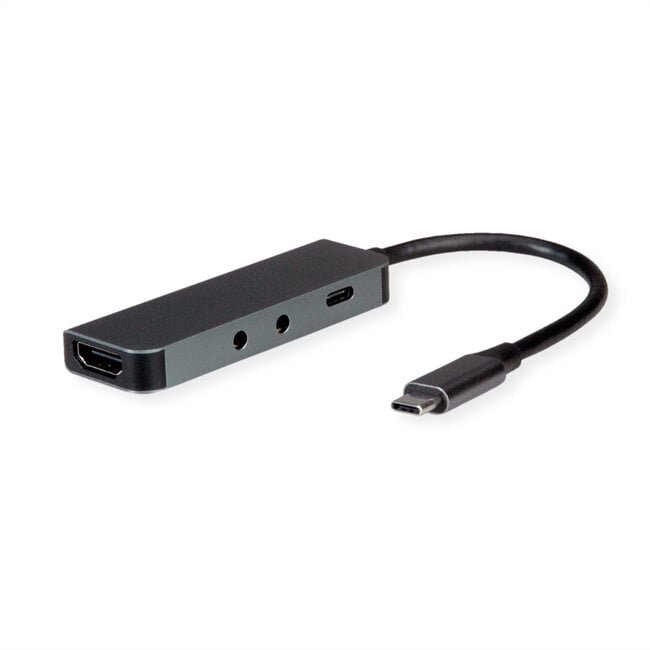 ROLINE dockingstation Type C, 4K HDMI , 2x 3,5mm Audio (TRRS + TRS)