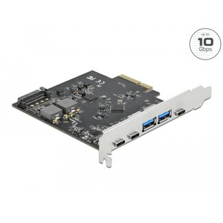 DeLOCK Delock PCI Express x4 Card to 3 x USB Type-C™ + 2 x USB Type-A - SuperSpeed USB 10 Gbps