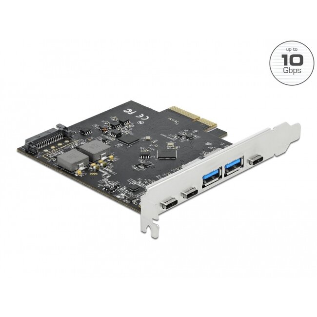 Delock PCI Express x4 Card to 3 x USB Type-C™ + 2 x USB Type-A - SuperSpeed USB 10 Gbps