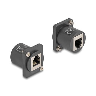 DeLOCK Delock D-Type Module RJ12 jack to jack with screws black