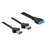 Delock Cable USB 3.0 pin header female 2.00 mm 19 pin > 2 x USB 3.0 Type-A female panel-mount 80 cm