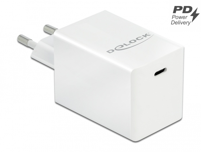 DeLOCK 41447. Type oplader: Binnen, Type stroombron: AC, Lader compatibiliteit: Universeel. Ingangsspanning: 100 - 240 V. Aantal USB-Type-C-poorten: 1. Kleur van het product: Wit