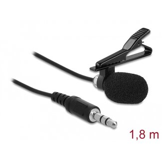 DeLOCK Delock Tie Lavalier Microphone Omnidirectional with Clip 3.5 mm stereo jack male 3 pin + Adapter Cable for Smartphone and Tablet