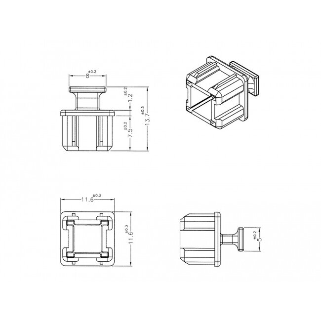 Delock Dust Cover for Mini SAS HD SFF 8644 female with grip 10 pieces black