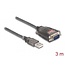 Delock Adapter USB 2.0 Type-A to 1 x Serial RS-232 D-Sub 9 pin male with nuts with 3 x LED 3 m