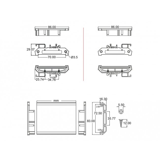 Delock DIN Rail Side Panel for Board Holder 4 pieces