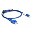 Delock Fiber Optical Cable with metal armouring LC Duplex to SC Duplex Singlemode OS2 1 m