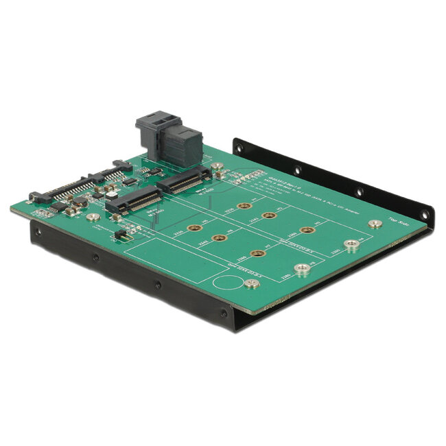 Delock 3.5″ Converter SATA 22 pin / SFF-8643 NVMe > 1 x M.2 Key M + 1 x M.2 Key B