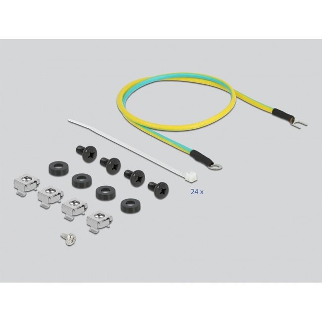 Delock 19″ Keystone Patch Panel 24 port with strain relief black