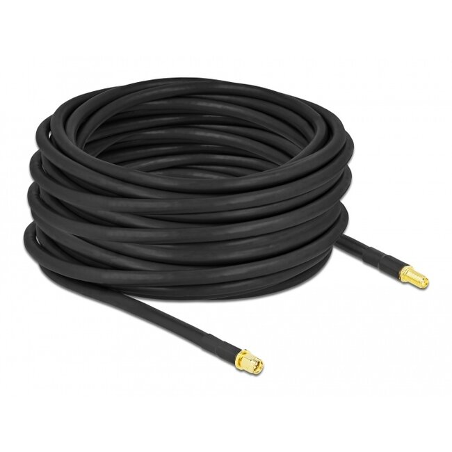 Delock Antenna Cable SMA plug to SMA jack LMR/CFD300 15 m low loss