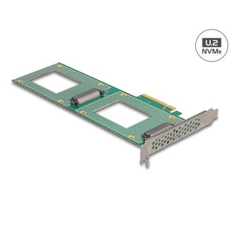 DeLOCK Delock PCI Express 4.0 x8 Card to 2 x internal U.2 NVMe SFF-8639 - Bifurcation (LxW: 236 x 87 mm)
