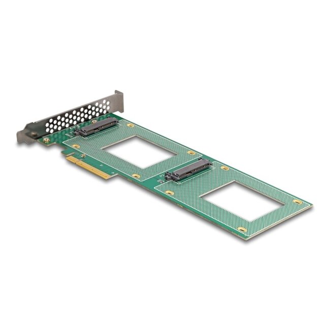 Delock PCI Express 4.0 x8 Card to 2 x internal U.2 NVMe SFF-8639 - Bifurcation (LxW: 236 x 87 mm)
