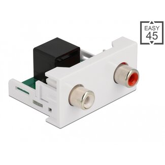 DeLOCK Delock Easy 45 Module 2 x RCA female to RJ45 female port 22.5 x 45 mm