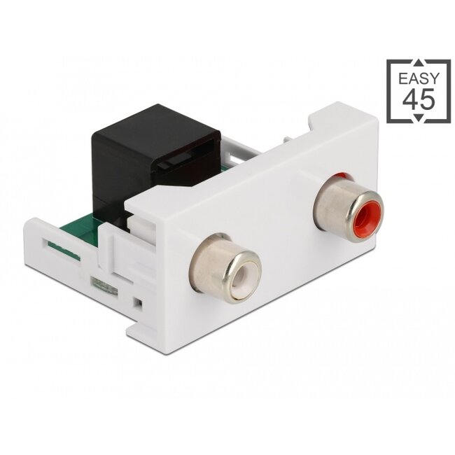 Delock Easy 45 Module 2 x RCA female to RJ45 female port 22.5 x 45 mm