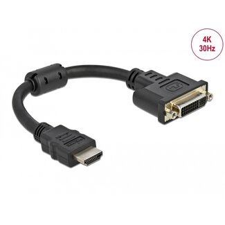 DeLOCK Delock Adapter HDMI male to DVI 24+5 female 4K 30 Hz 20 cm