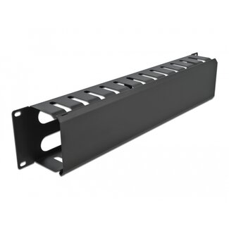 DeLOCK Delock 19″ Cable Management Routing Panel with 4 openings 2U black