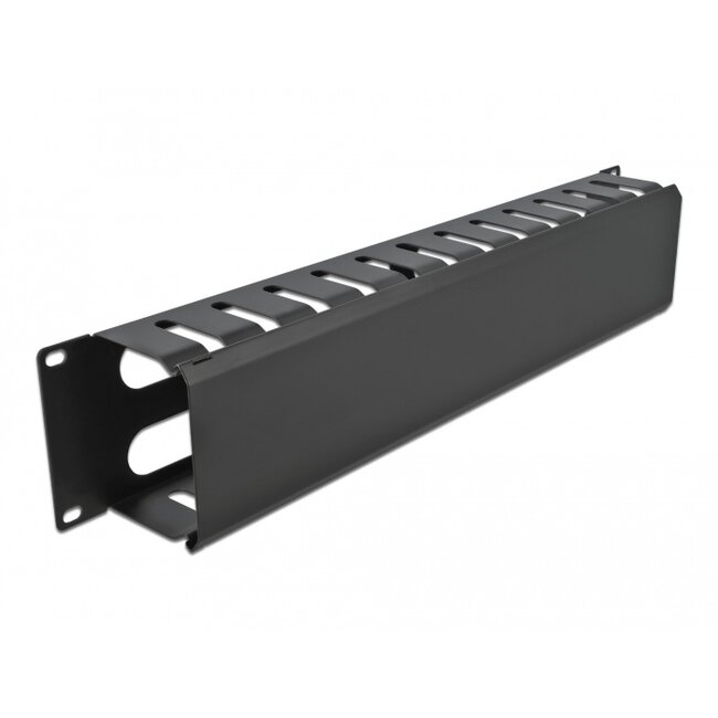 Delock 19″ Cable Management Routing Panel with 4 openings 2U black