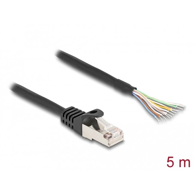 Delock Cable RJ50 male to open wire ends S/FTP 5 m black