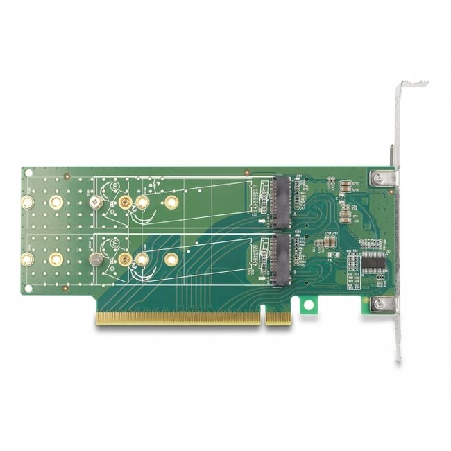 Delock PCI Express 4.0 x16 Card to 4 x internal NVMe M.2 Key M 110 mm - Bifurcation - Low Profile Form Factor