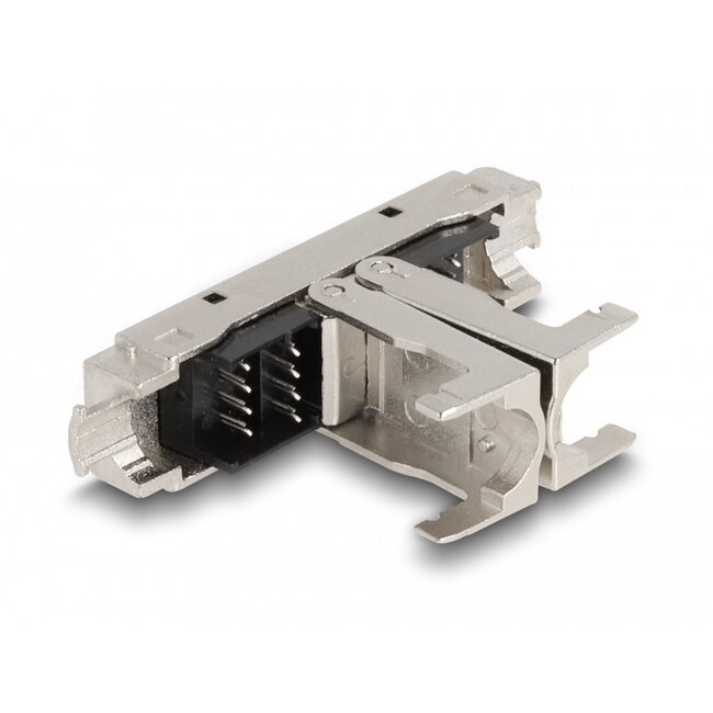 Delock RJ45 Coupler LSA to LSA with strain relief Cat.6A toolfree
