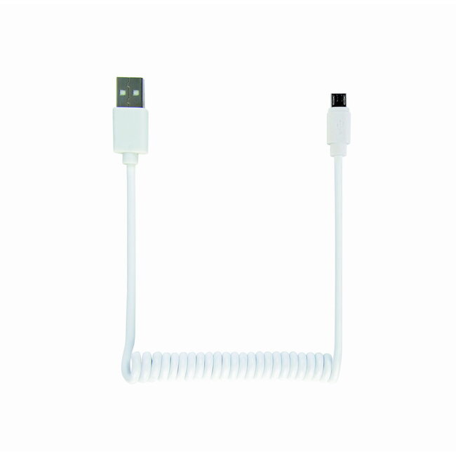 USB spiraal-kabel (A/MicroB), 1,8 m