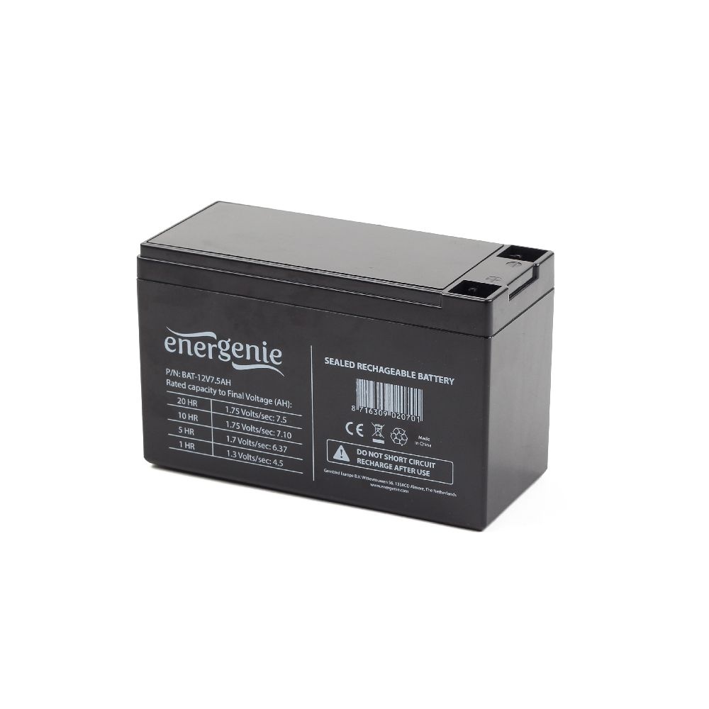 Gembird BAT-12V7.5AH oplaadbare batterij/accu