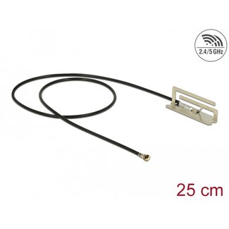 DeLOCK Delock WLAN 802.11 ac/ax/a/h/b/g/n Antenna I-PEX Inc., MHF® 4L plug 1.6 dBi 25 cm PIFA internal