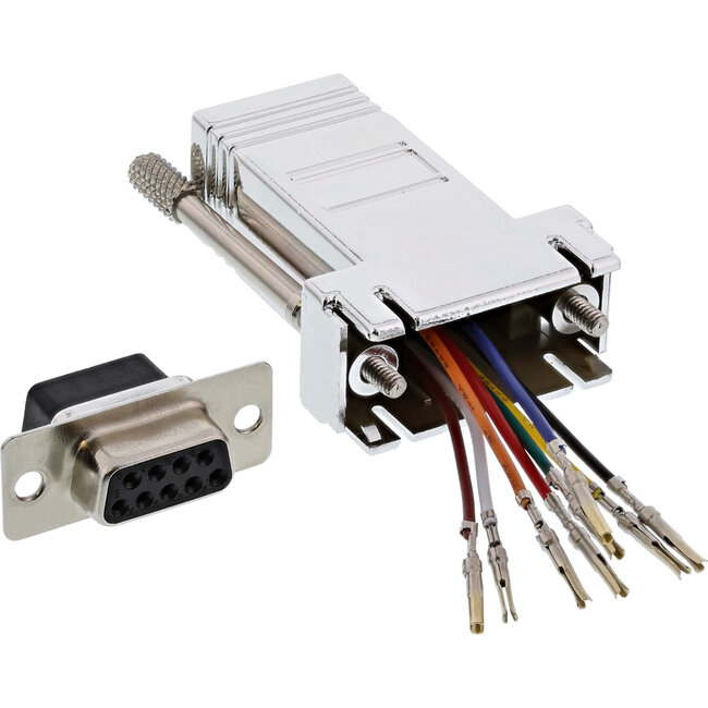 InLine® Adapter, 9-pins D-Sub V naar RJ45 V, metaal gecoat