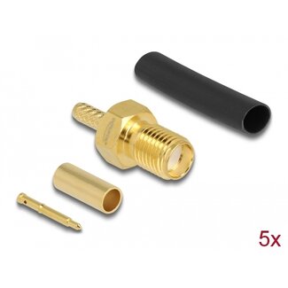 DeLOCK Delock RP-SMA jack for crimping RG-174 / RG-316 with matching shrink tube