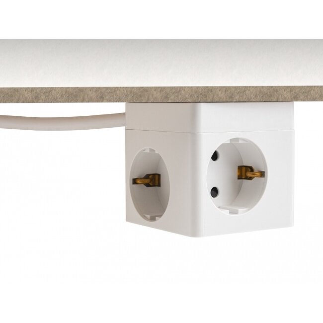 Delock Extension Socket Cube 3-way with childproof lock and USB PD 3.0 charger 20 W, 1.5 m cable, white