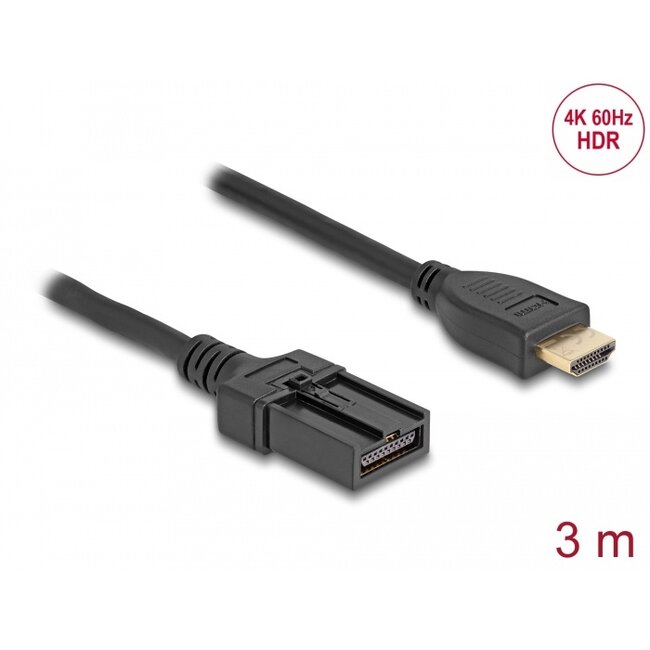 Delock HDMI Automotive cable HDMI-A male to HDMI-E male 3 m 4K 60 Hz
