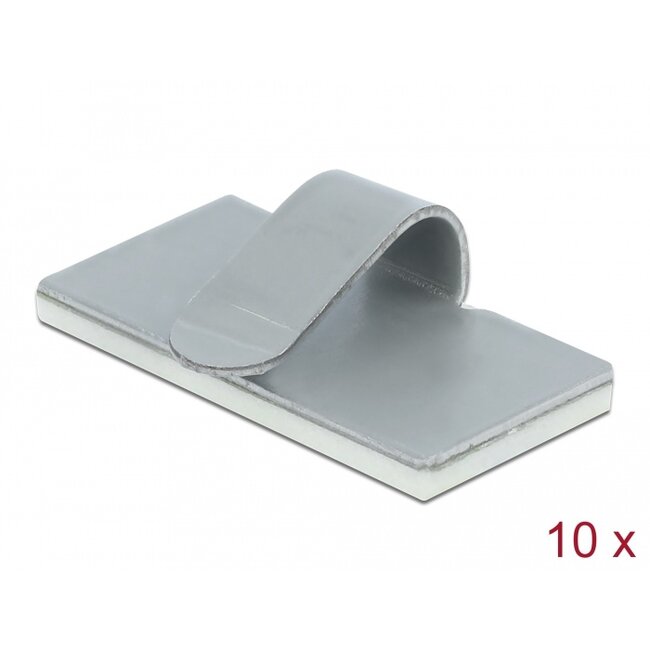 Delock Cable clamp self-adhesive steel 10 pieces