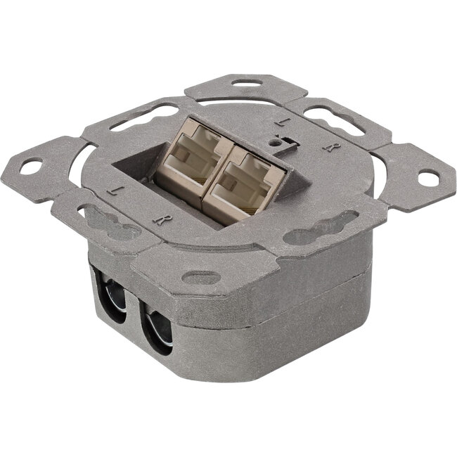 InLine® Cat. 6 aansluitdoos AP/UP, 2x RJ45 socket, RAL9010 reinwit, vertictaal