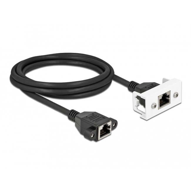 Delock Network Extension Cable for Easy 45 Module S/FTP RJ45 jack to RJ45 jack Cat.6A 2 m black