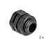 Delock Ventilation Plug M12 black 2 pcs
