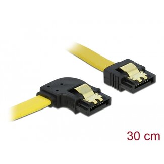 DeLOCK Delock SATA 3 Gb/s Cable straight to left angled 30 cm yellow