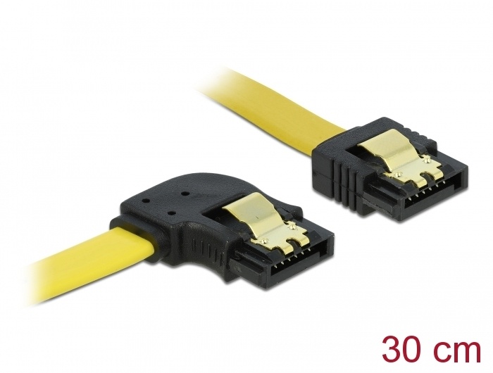 DeLOCK SATA 30cm. Snoerlengte: 0,3 m, Soort kabel: SATA I, Kleur van het product: Geel