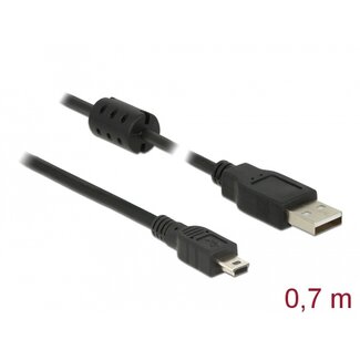 DeLOCK Delock USB 2.0 Cable Type-A male to USB 2.0 Mini-B male 0.7 m black
