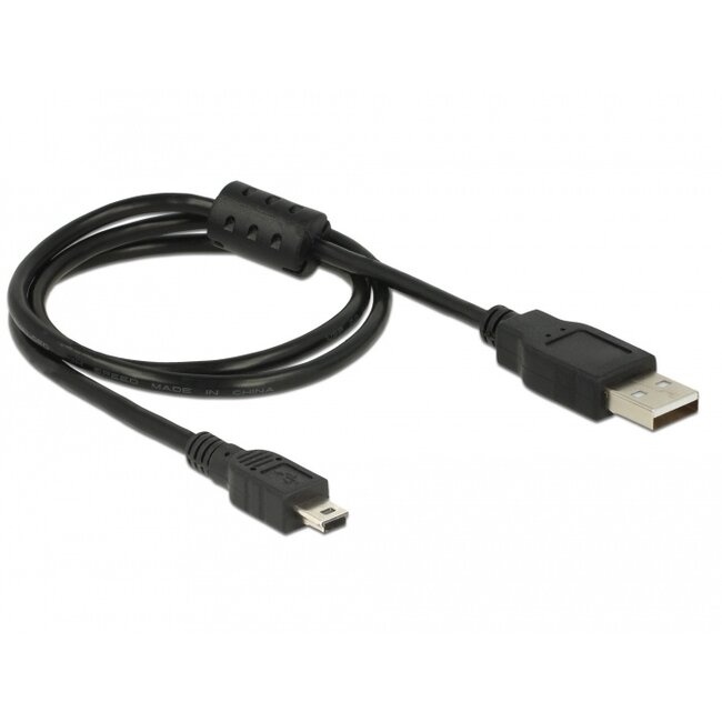 Delock USB 2.0 Cable Type-A male to USB 2.0 Mini-B male 0.7 m black