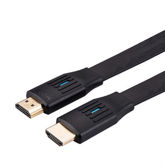 Value VALUE 8K HDMI Ultra HD-kabel met Ethernet, plat, M/M, zwart, 2 m