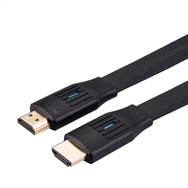 VALUE 8K HDMI Ultra HD-kabel met Ethernet, plat, M/M, zwart, 2 m