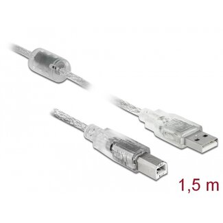 DeLOCK Delock Cable USB 2.0 Type-A male > USB 2.0 Type-B male 1.5 m transparent