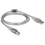 Delock Cable USB 2.0 Type-A male > USB 2.0 Type-B male 1.5 m transparent