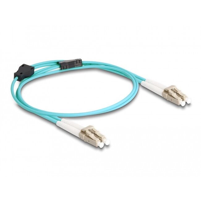 Delock Fiber Optical Cable with metal armouring LC Duplex to LC Duplex Multi-mode OM3 1 m