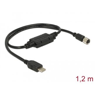 Navilock Navilock Connection Cable M8 female serial waterproof > USB Type-C™ 2.0 male 1.2 m