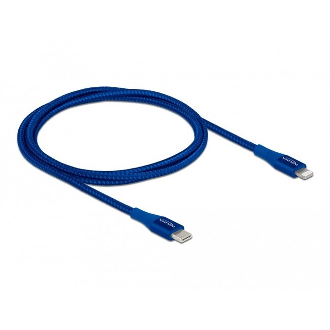 Delock Data and charging cable USB Type-C™ to Lightning™ for iPhone™, iPad™ and iPod™ blue 1 m MFi
