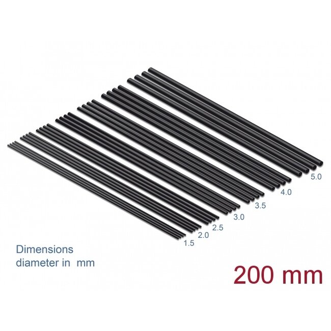 Delock Heat Shrink Tube Set 200 mm 28 pieces black
