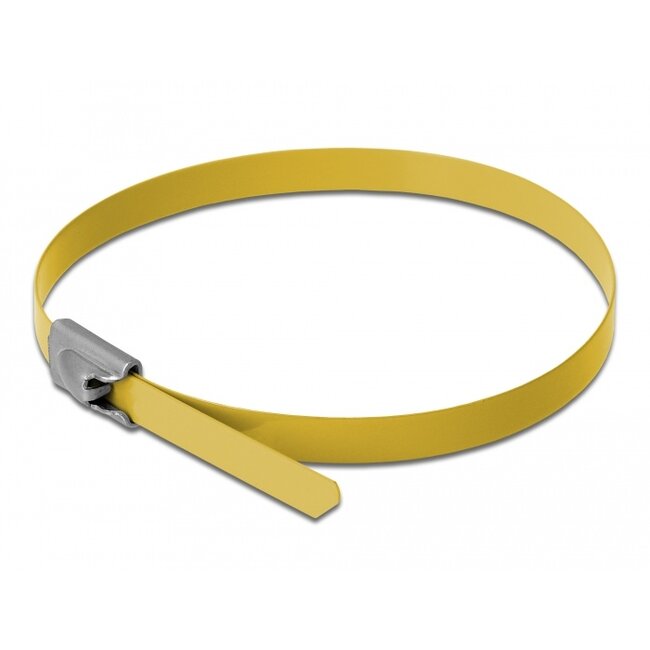 Delock Stainless Steel Cable Ties L 500 x W 4.6 mm yellow 10 pieces