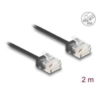 DeLOCK Delock RJ45 Network Cable Cat.6 UTP Ultra Slim 2 m black with short plugs